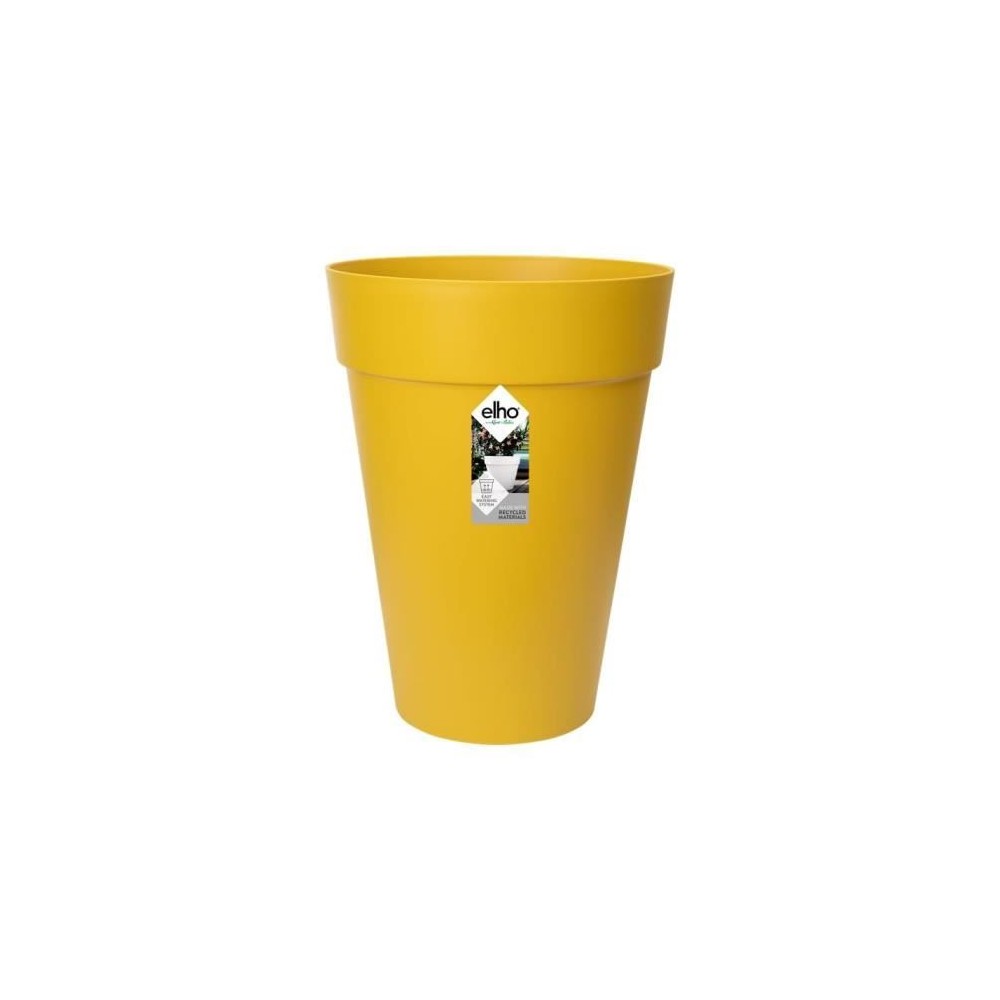 ELHO Loft Urban Pot de fleurs rond Haut 35 - Jaune - Ø 34 x H 45 cm -