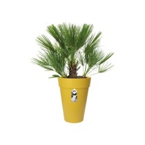 ELHO Loft Urban Pot de fleurs rond Haut 35 - Jaune - Ø 34 x H 45 cm -