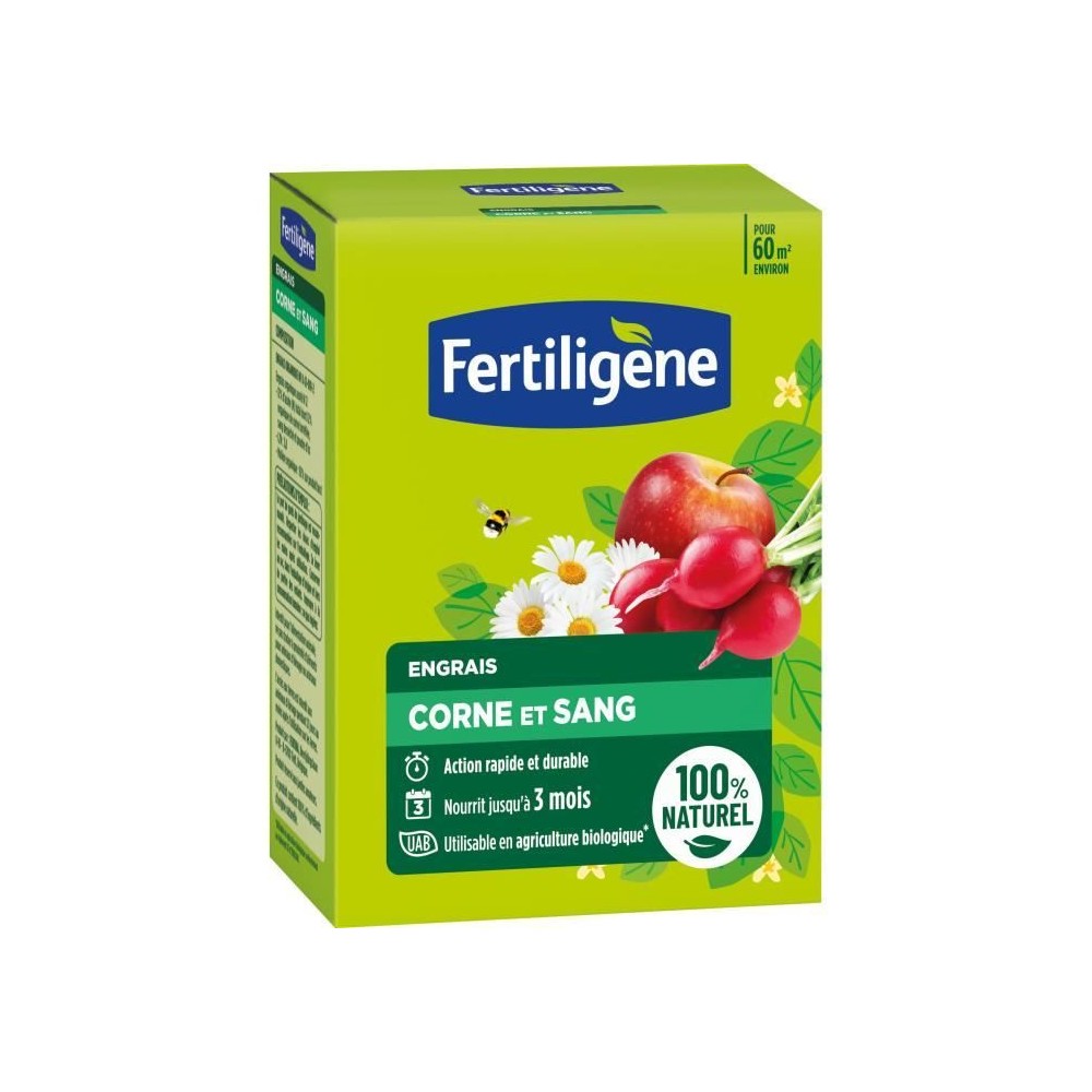 FERTILIGENE FCOSAN3 - Engrais Corne et Sang 3 kg - Action rapide et du