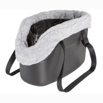 WITH ME Sac de transport avec fourrure pour chien noir 21,5 x 43,5 x 2