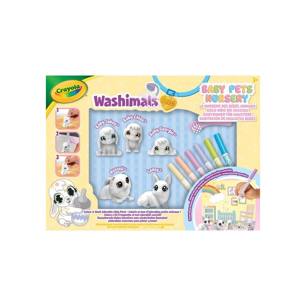 Coloriage - CRAYOLA - Washimals Baby Pets Nursery Pack - Famille lavable a colorier! Des 3 ans