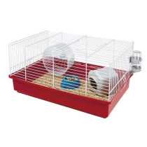 Cage hamster - Une roue, une mangeoire, une maisonnette, un abreuvoir