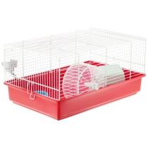 Cage hamster - Une roue, une mangeoire, une maisonnette, un abreuvoir