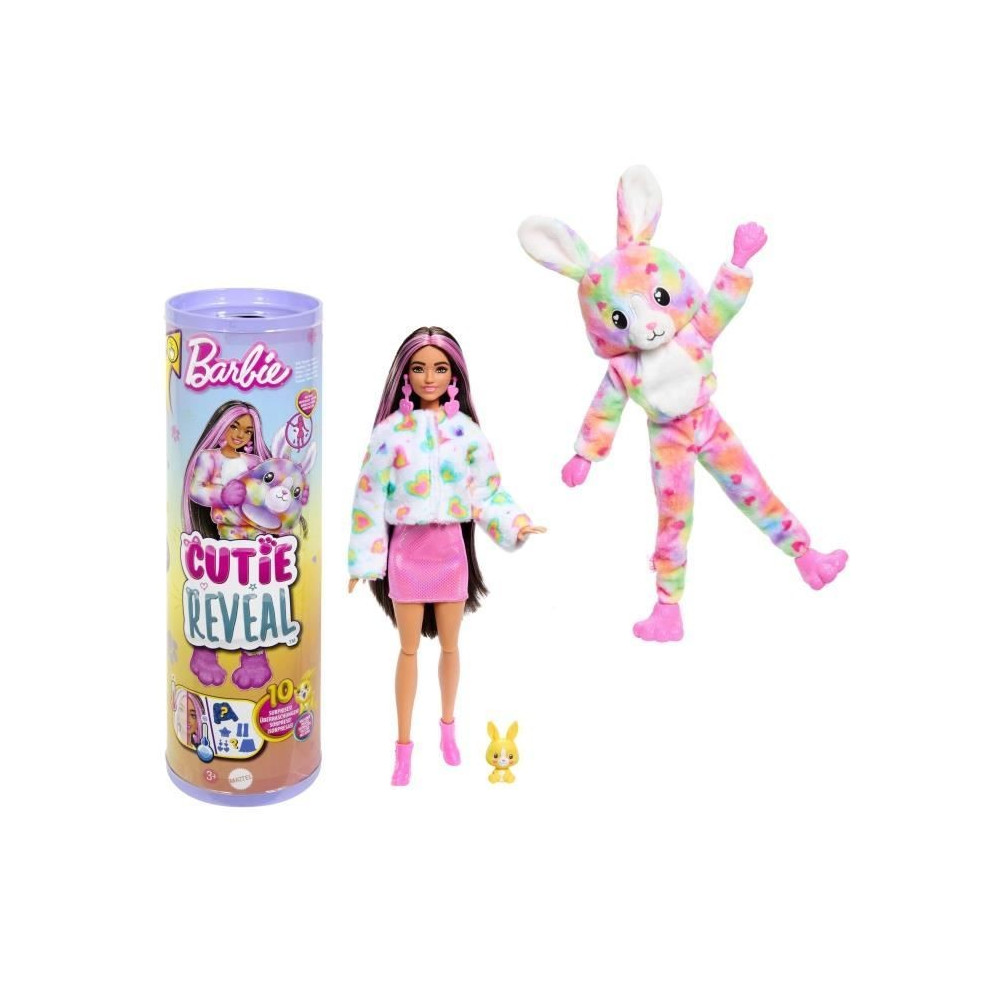 Barbie-Barbie Cutie Reveal-Poupée lapin Reve Coloré avec 10 surpris