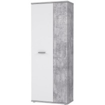 Armoire a chaussures MISCA - Style contemporain effet béton et blanc