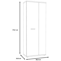 Armoire a chaussures MISCA - Style contemporain effet béton et blanc