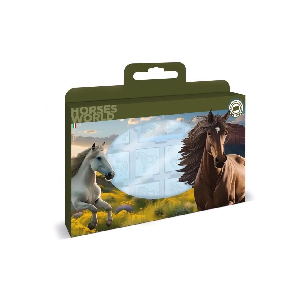 Coffret de tampons - MULTIPRINT - 7895 - Les Chevaux - 7 tampons bois