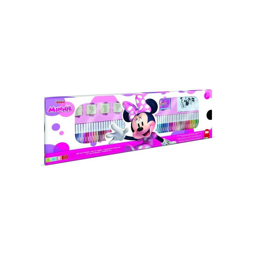 Coffret coloriage - MULTIPRINT - 18866 - 60 feutres 4 tampons Minnie