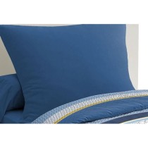 Parure de couette microfibre HOME PASSION STANIS - 1 housse de couette 140 x 200 cm + 1 taie d'oreiller 63 x 63 cm - Bleu