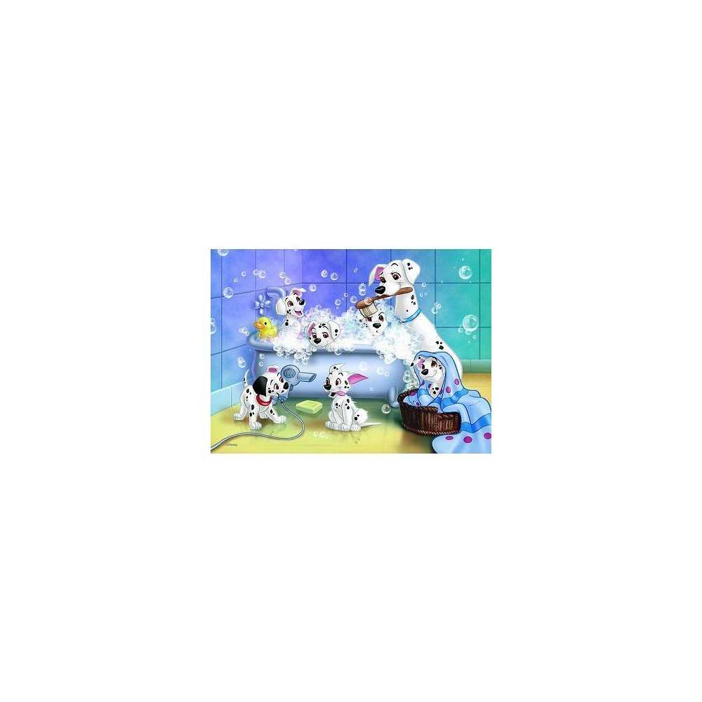 Puzzle 60 p - NATHAN - Les 101 Dalmatiens - Blanc - Disney - Scene de