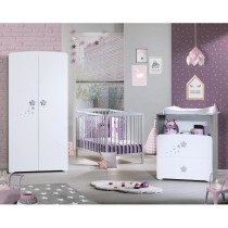 Armoire bébé Nao - MDF - Blanc - 2 portes - 85 x 175 x 56 cm - BABY