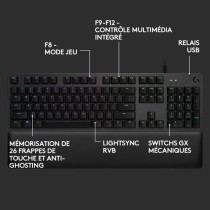 Clavier gamer - Filaire - Logitech G - G513 - Mécanique - RGB - AZERTY - NOIR