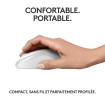 Souris Logitech M240 Souris Bluetooth, Sans fil, Compacte, Portable, Suivi fluide - Blanc