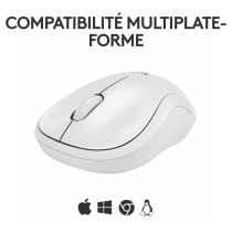 Souris Logitech M240 Souris Bluetooth, Sans fil, Compacte, Portable, Suivi fluide - Blanc