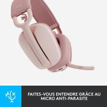 Casque PC Logitech Zone Vibe 100 Casque d''ecoute leger sans fil avec Micro anti-bruit - Rose