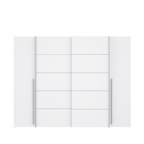 Armoire - Blanc mat - 2 portes battantes + 2 portes coulissantes - L 2