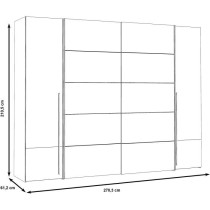 Armoire NARAGO - Décor Chene Sonoma et blanc mat - 2 portes coulissan