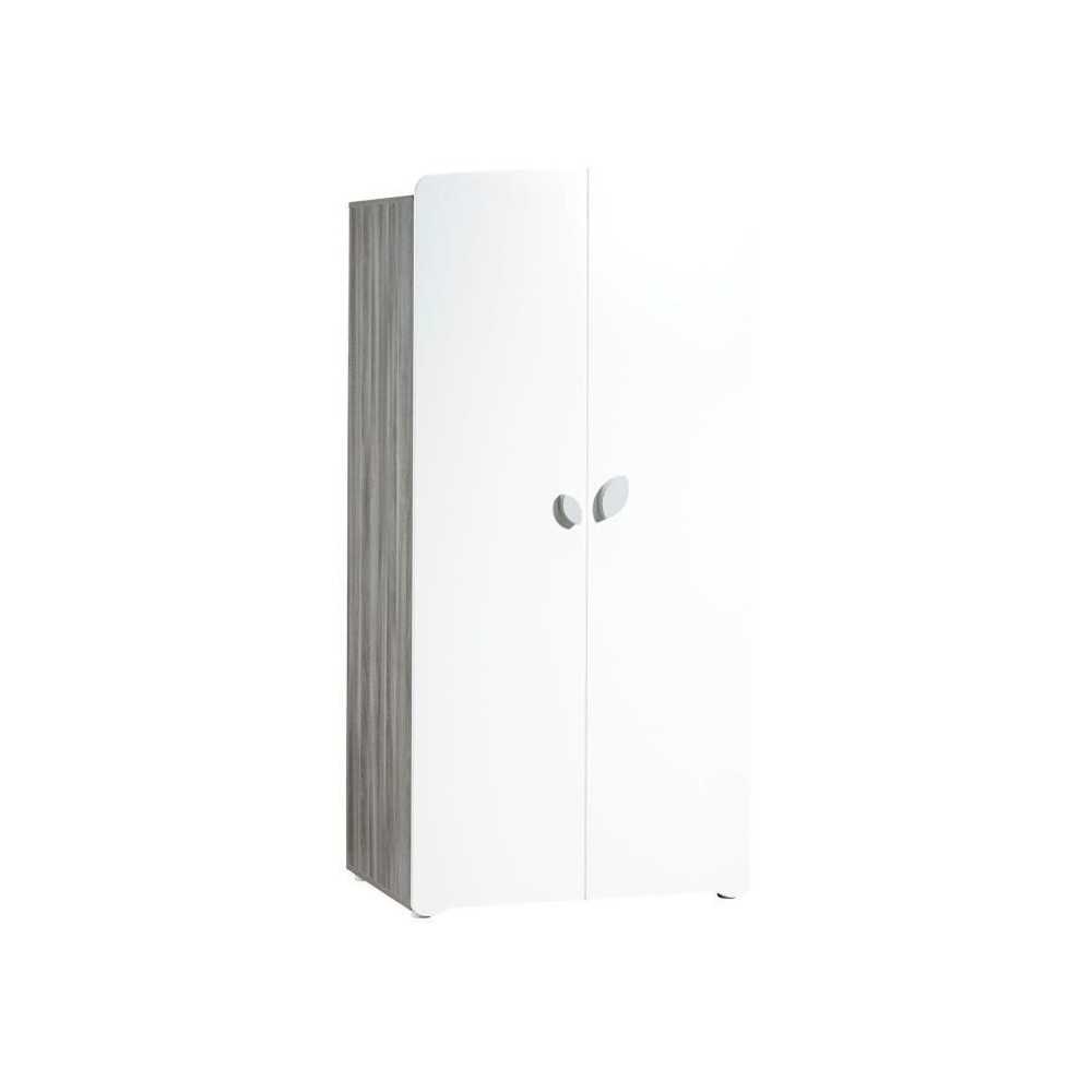 Armoire bébé Leaf - MDF - Blanc - 2 portes - 86 x 175 x 56 cm - BABY