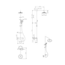 Colonne de douche OCEANIC - Mitigeur thermostatique - Pomme haute rond