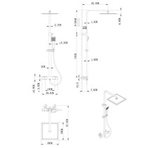 Colonne de douche OCEANIC - Mitigeur thermostatique corps froid - Pomm