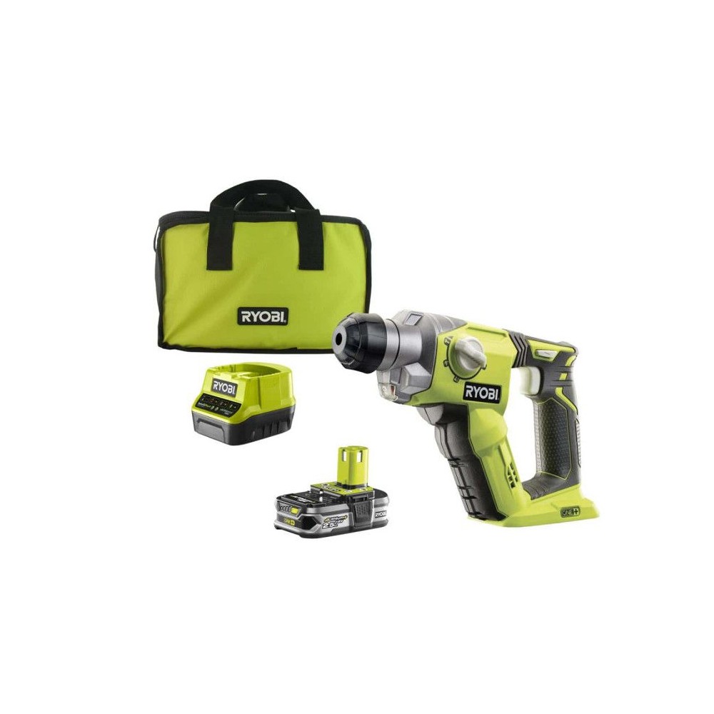 RYOBI - Perforateur SDS+ 18V ONE+ - 4 modes - 1,3 Joules Epta + batterie 2,5 Ah - chargeur, sac de transport - R18SDS-125S