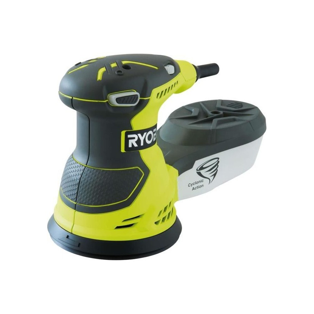 RYOBI - Ponceuse excentrique 300 W - 7 000-13 000 osc/min - diam. 125 mm - variateur de vitesse - Livrée avec 5 abrasifs - ROS3