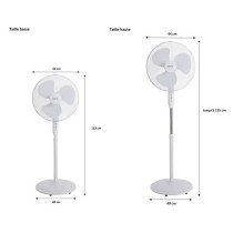 OCEANIC Ventilateur de pied - 45 W - Ø 44 cm - 3 vitesses - Oscillant