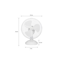 Ventilateur de table OCEANIC - 30W - Diametre 23 cm - 2 vitesses - Osc