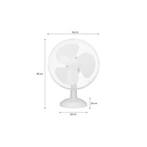 Ventilateur de table OCEANIC - 40W - Diametre 30 cm - 3 vitesses - Osc