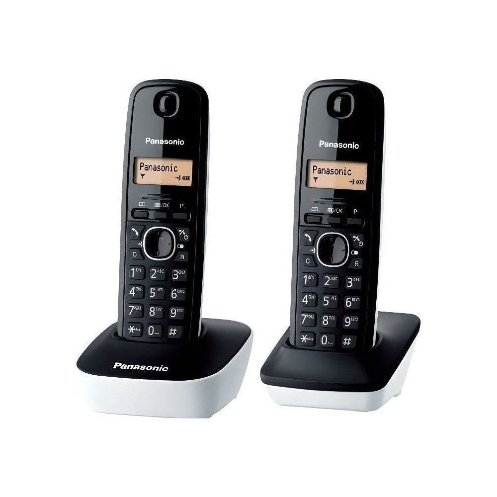 Panasonic KX-TG1612FRW | Téléphone Duo sans fil DECT sans répondeur