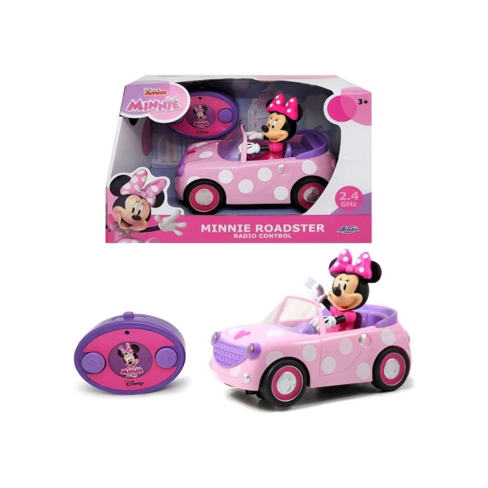 Cars - Voiture radiocommandée Majorette - Minnie - 1 figurine Minnie incluse - Pile non incluses