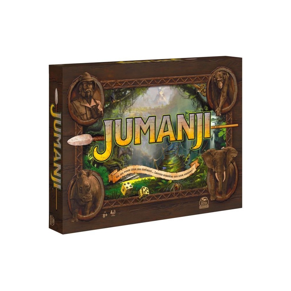 Jumanji le jeu - SPIN MASTER - Edition Rétro - Jeu de plateau pour Toute La Famille ou entre Adultes