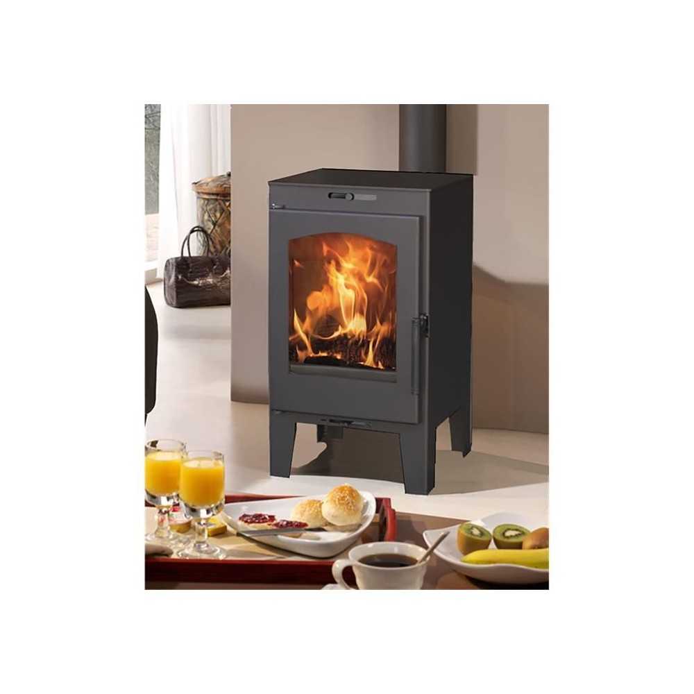 Poele a bois - PANADERO - Almudena Ecodesign - 6,3 kw - Bûches 40 cm