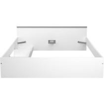 Lit adulte ZODIAC 160x200 - Décor blanc - 2 tiroirs - L165.8 x H58.9