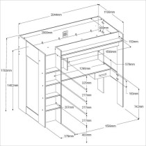 Lit mezzanine enfant PARISOT HIGH - Chene et blanc - Sommier inclus -