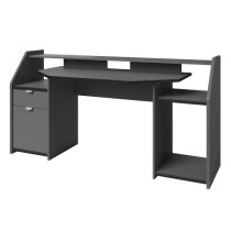 Bureau gamer Gaming - Panneaux de particules - Gris ombre et noir - L