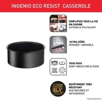 TEFAL INGENIO Eco Resist Casserole 20 cm, Induction, Antiadhésif, Empilable, Compatible lave-vaisselle, Fabriqué en France L39