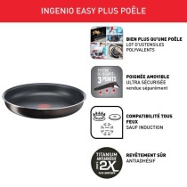 TEFAL INGENIO Easy Plus Poele 28 cm, Non induction, Antiadhésif, Empilable, Compatible Lave-vaisselle, Fabriqué en France L150