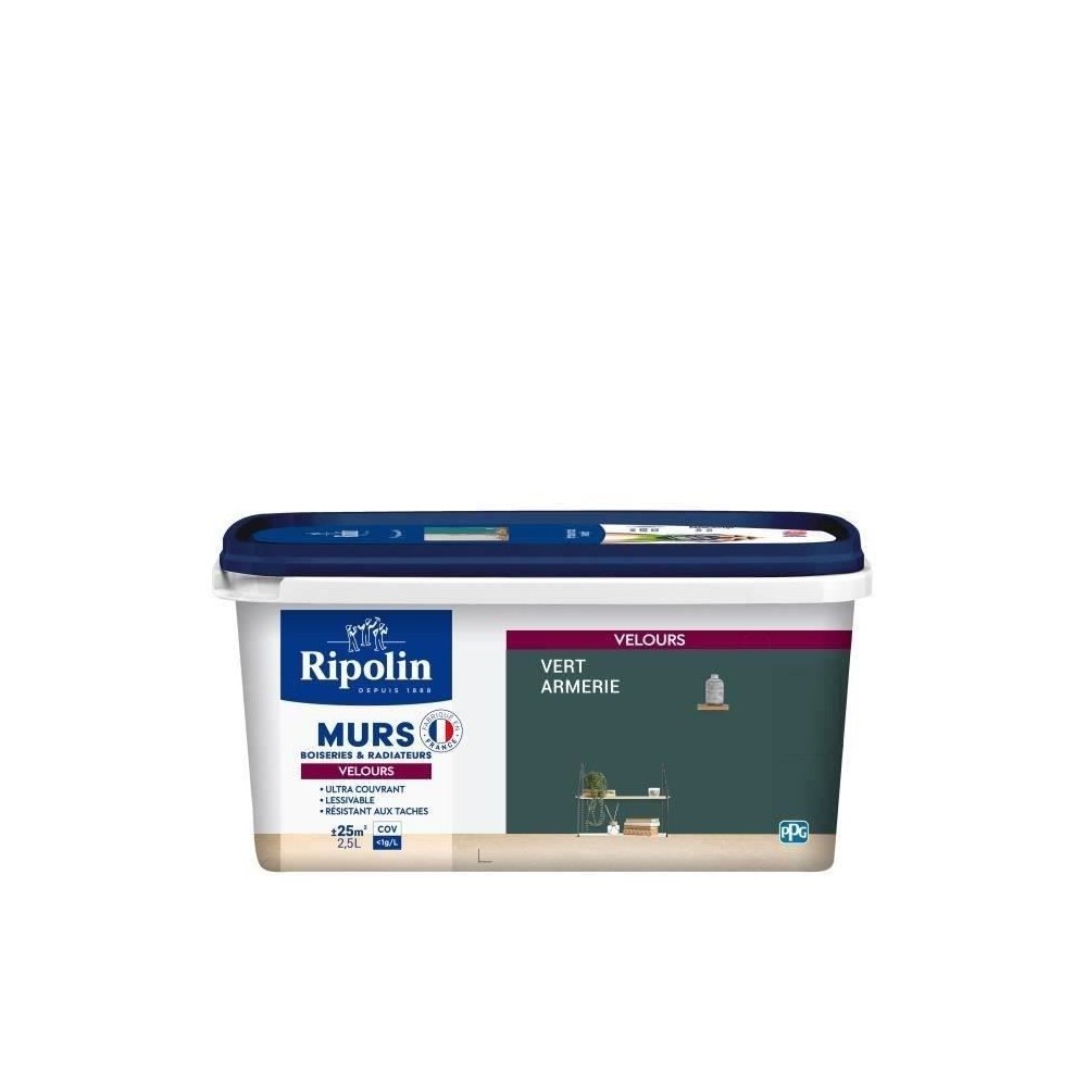 RIPOLIN Peinture Couleur Velours pour Murs, Boiseries Radiateurs - Ver