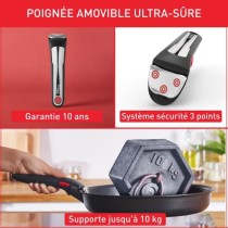 TEFAL INGENIO Preference Poele wok 26 cm, Induction, Antiadhésif, Empilable, Compatible lave-vaisselle, Fabriqué en France L97