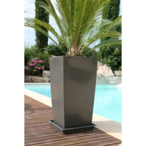 RIVIERA Pot de fleurs Nuance -Carré - 29 x 29 x H 52 cm - 32.6 L - Gr