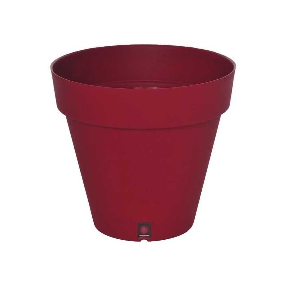 Bac a fleurs rond RIVIERA LOFT - Plastique - Diametre 30 cm - Rouge