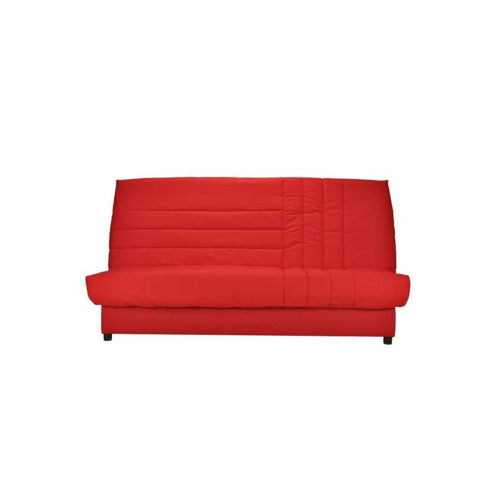 COMFORT BULTEX Banquette clic-clac 3 places - Tissu rougeL 192 x P 95