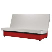 COMFORT BULTEX Banquette clic-clac 3 places - Tissu rougeL 192 x P 95