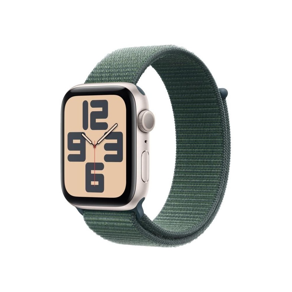 Apple Watch SE GPS - 44mm - Boîtier Starlight Aluminium - Bracelet Lake Green Sport Loop