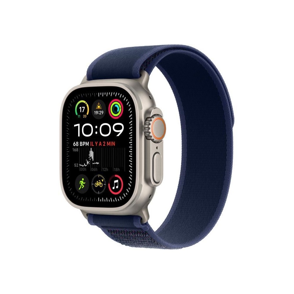 Apple Watch Ultra 2 GPS + Cellular - 49mm - Boîtier Natural Titanium - Bracelet Blue Trail Loop - M/L