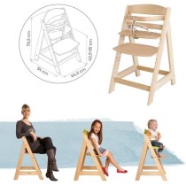 Chaise Haute Évolutive Sit Up III en Bois - ROBA - Réglable en Haute