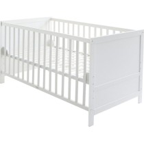 ROBA Lit Bébé Évolutif 70x140 - Réglable en Hauteur - 3 Barreaux A