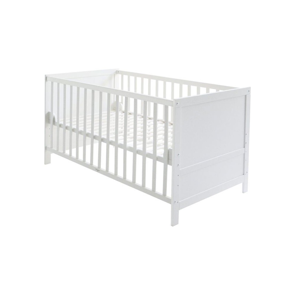 ROBA Lit Bébé Évolutif 70x140 - Réglable en Hauteur - 3 Barreaux A