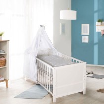 ROBA Lit Bébé Évolutif 70x140 - Réglable en Hauteur - 3 Barreaux A